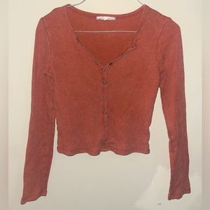 Cropped long sleeve shirt $5